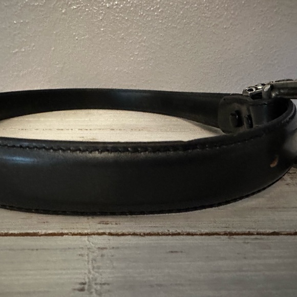 Vicenza Genuine Italian Calfskin Belt Black Size 30 401 Silver Buckle Gold - Picture 9 of 15